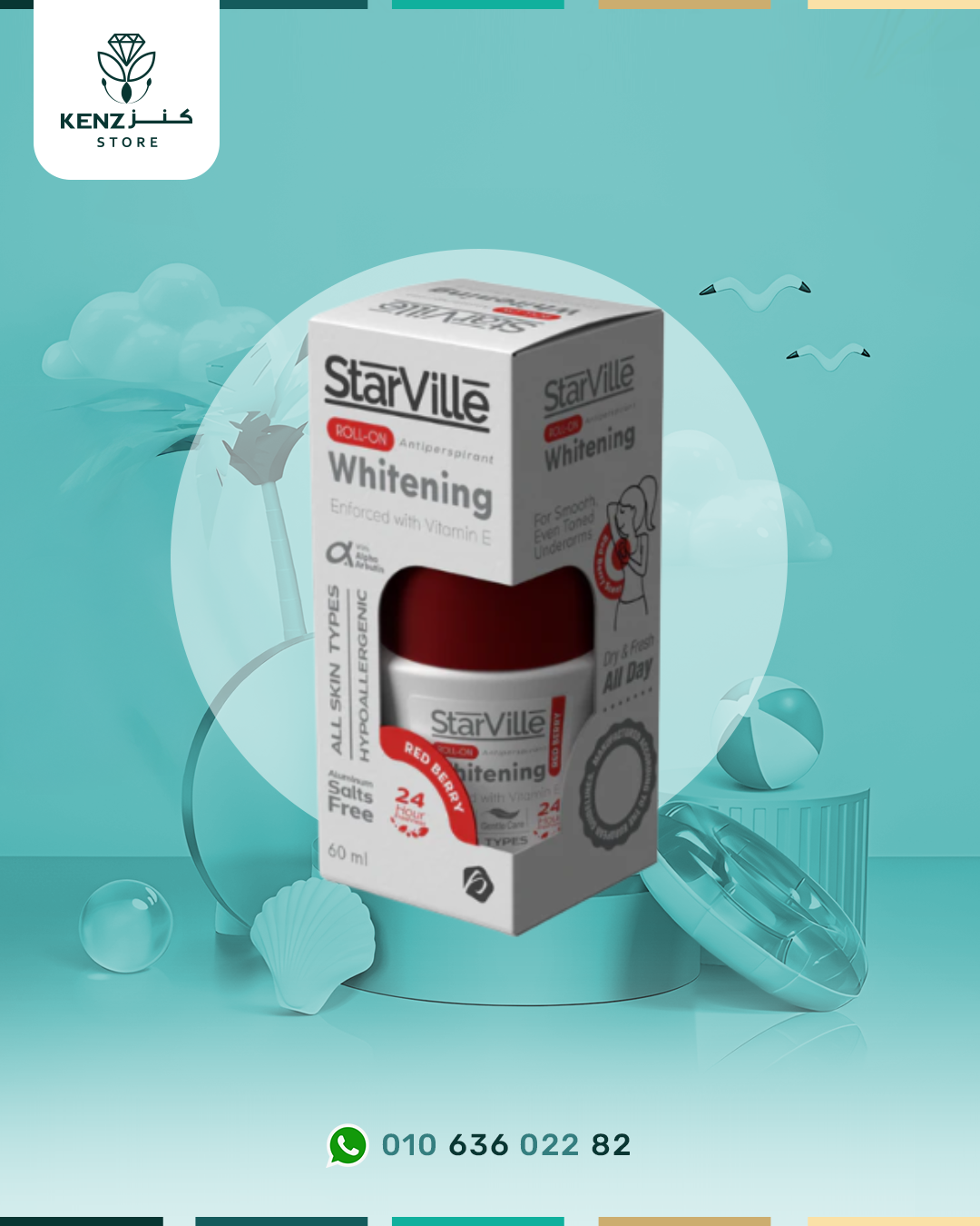 Starville Whitening Roll on Redberry Scent 60 ml