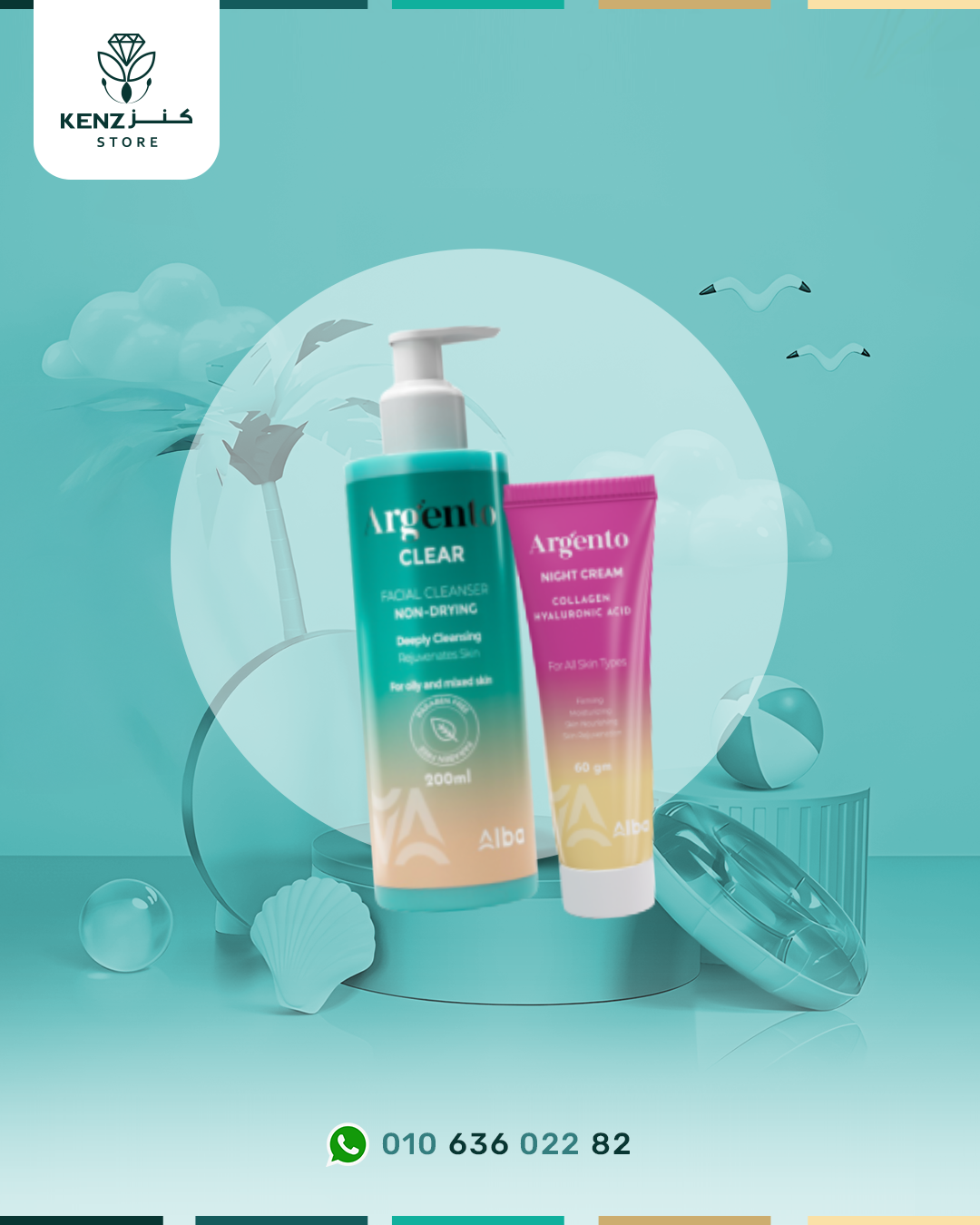 Argento Clear Wash 200ml + Argento Night Cream 60g