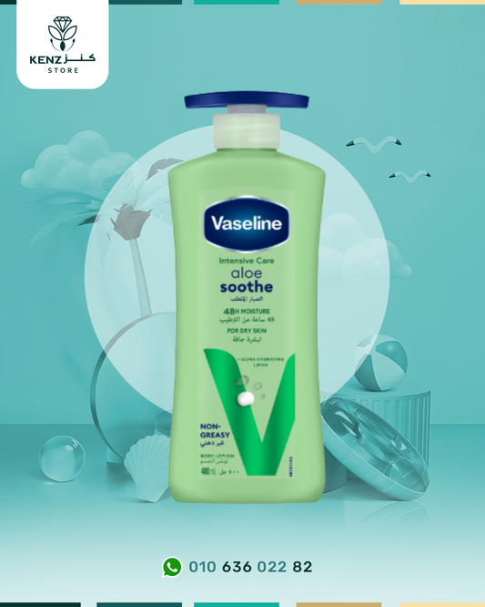 Vaseline Body Lotion Intensive care Aloe vera Soothe, heals & refreshes dry skin 400ML